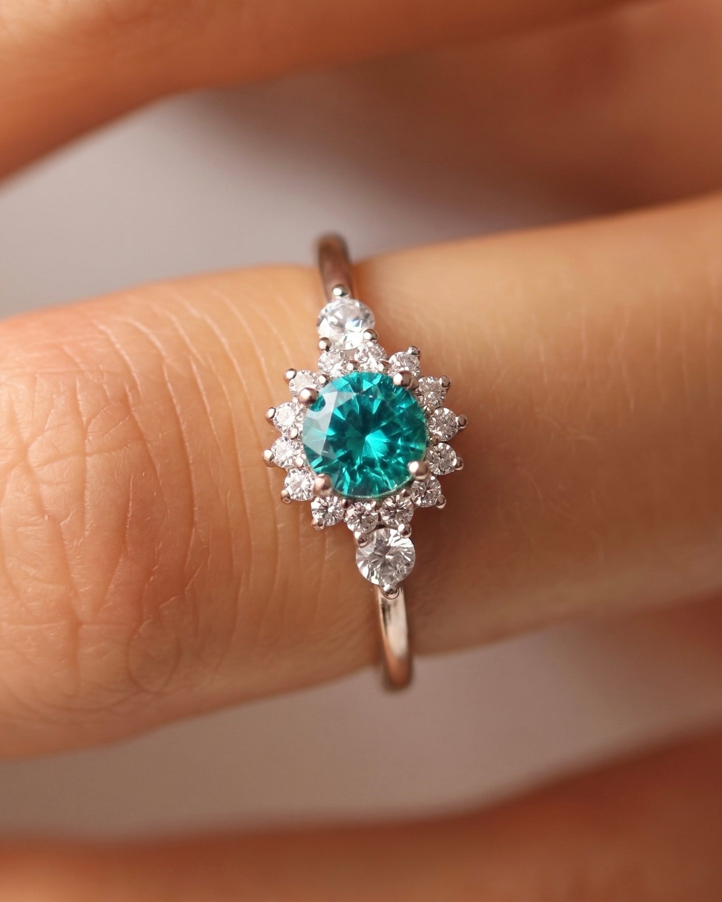 Aquamarine Spark Ring