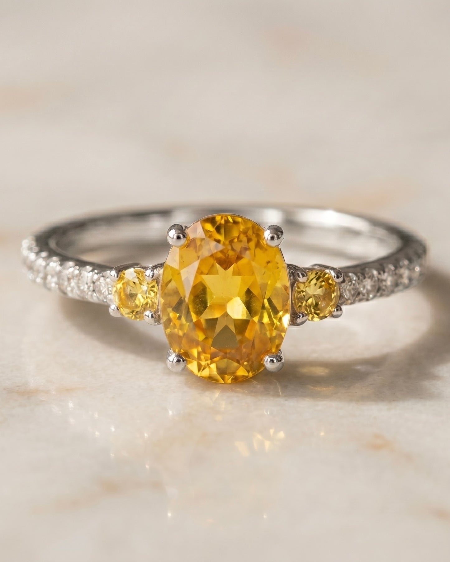 Sunlight Yellow Zircon Ring