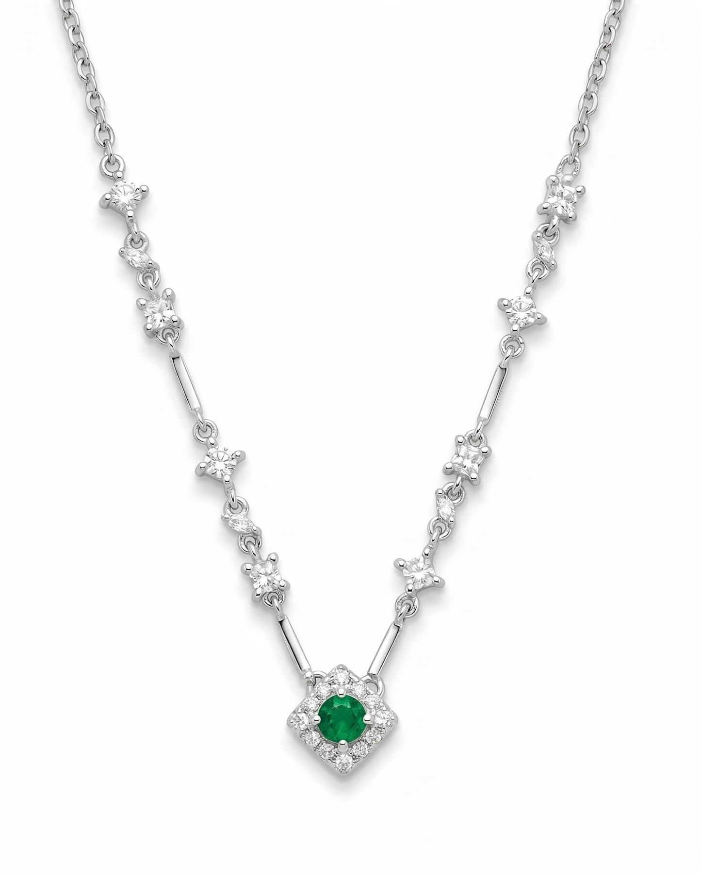 Fancy Green Stone Necklace
