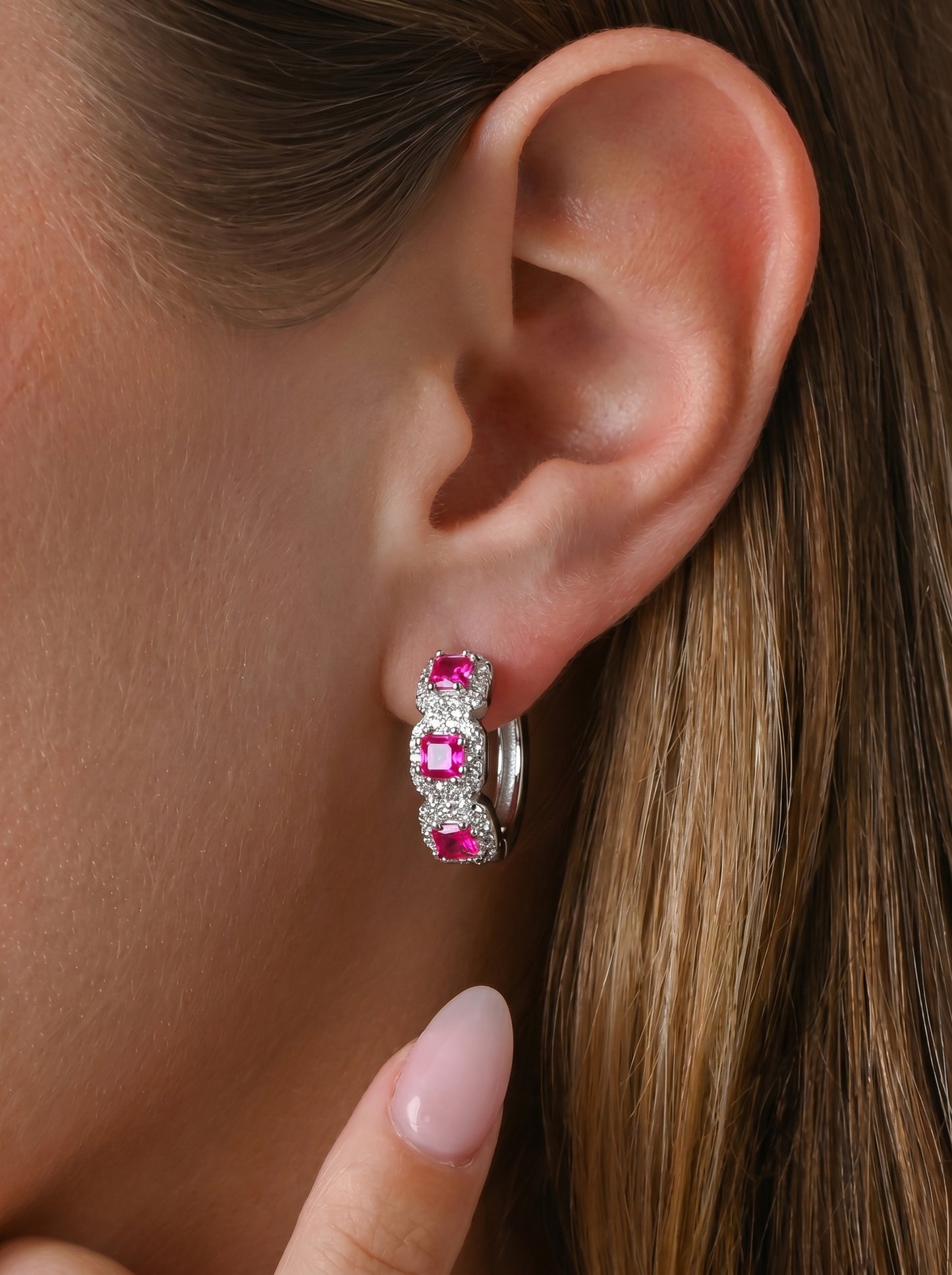 Glossy Ruby Earrings