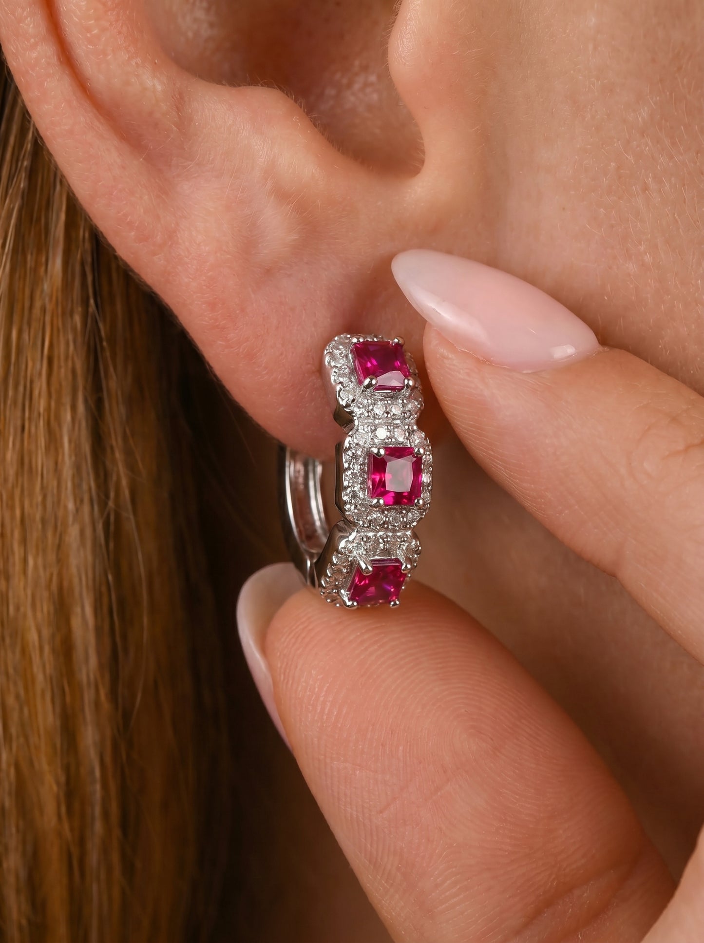 Glossy Ruby Earrings