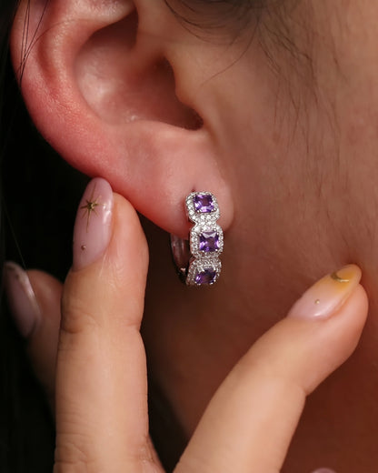 Purple Zircon Earrings