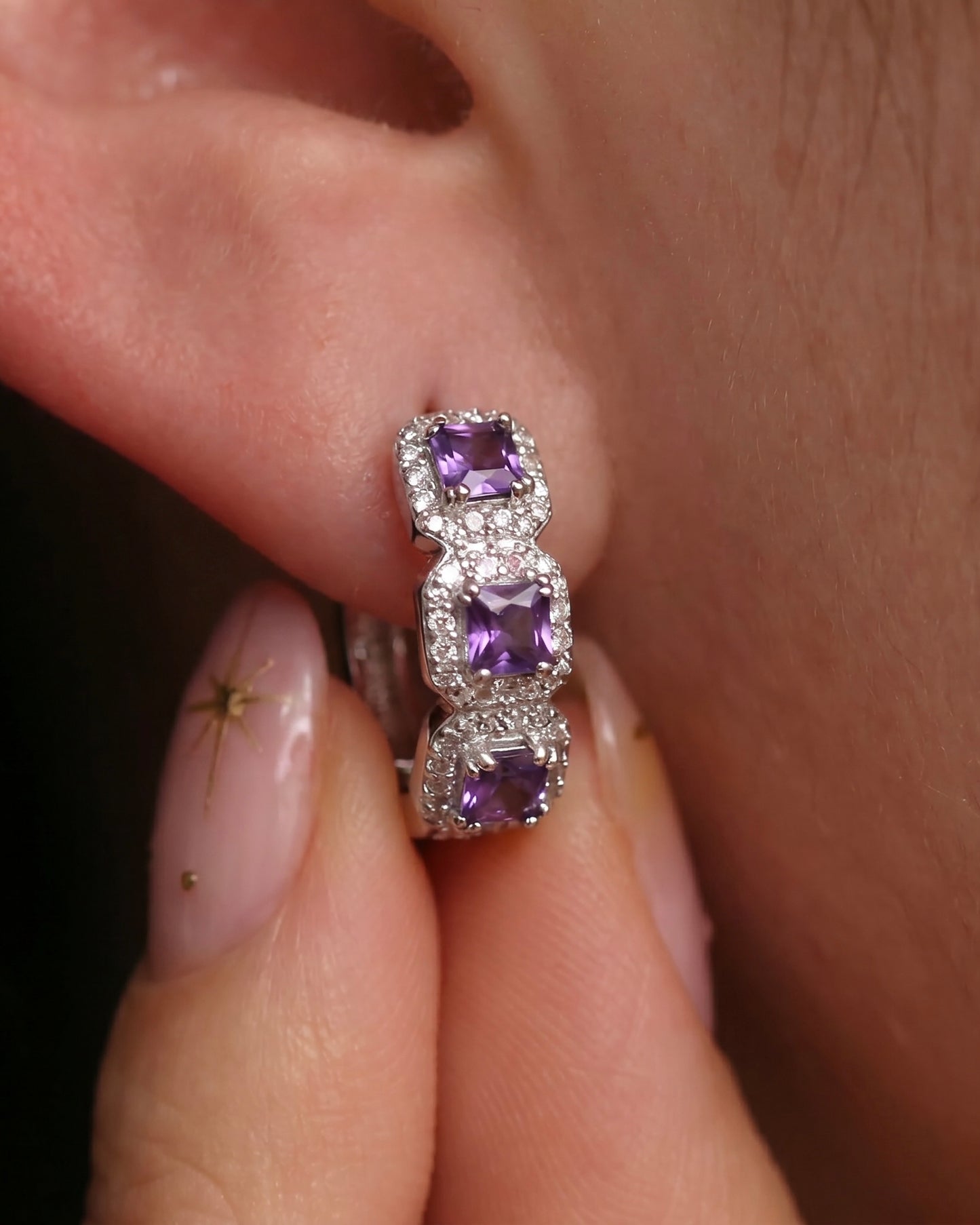 Purple Zircon Earrings