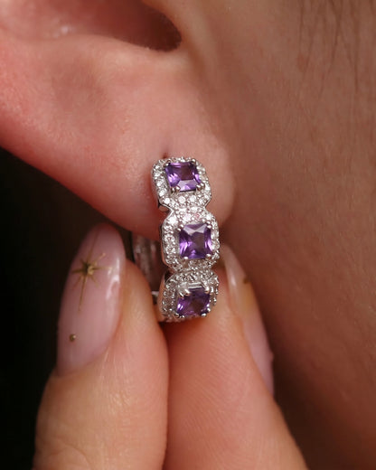 Purple Zircon Earrings