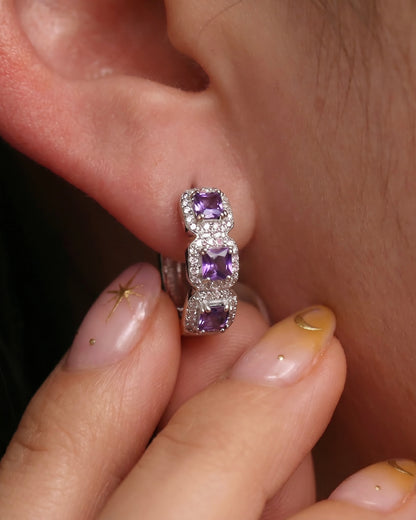 Purple Zircon Earrings