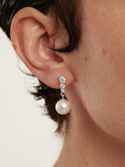 Pearl & Zircon Earrings