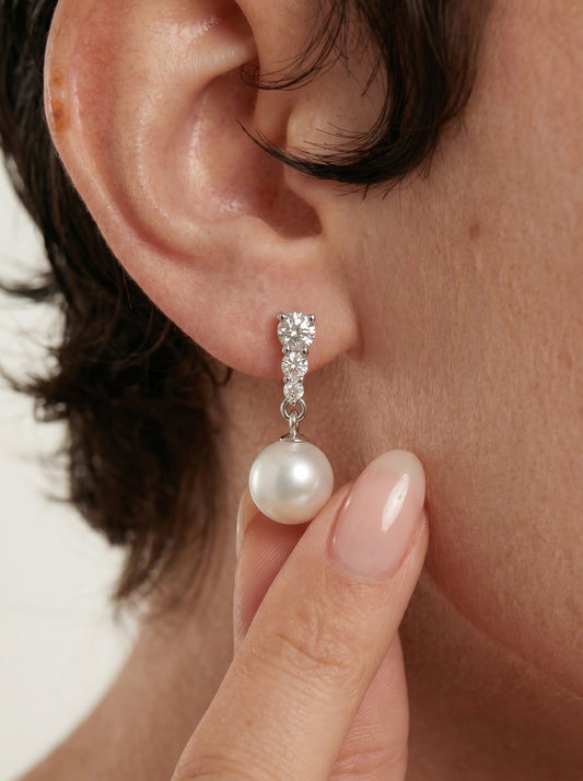 Pearl & Zircon Earrings