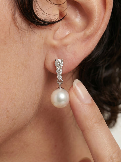 Pearl & Zircon Earrings