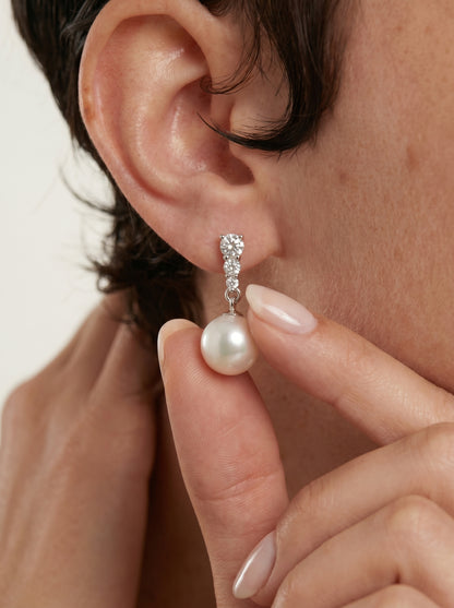 Pearl & Zircon Earrings