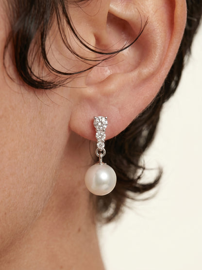 Pearl & Zircon Earrings