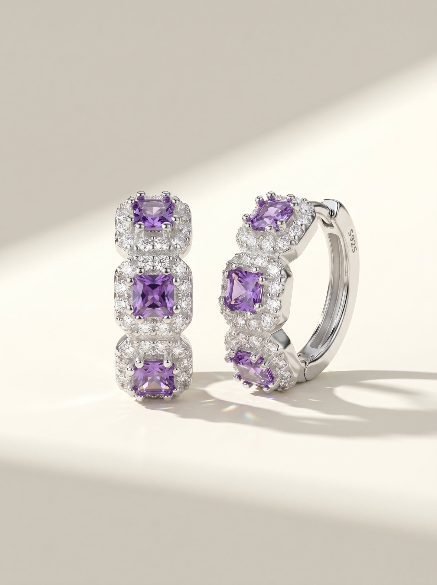 Purple Zircon Earrings