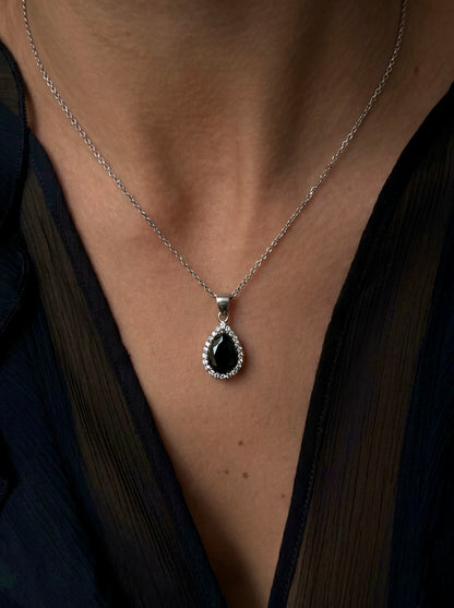 Black Pear Necklace