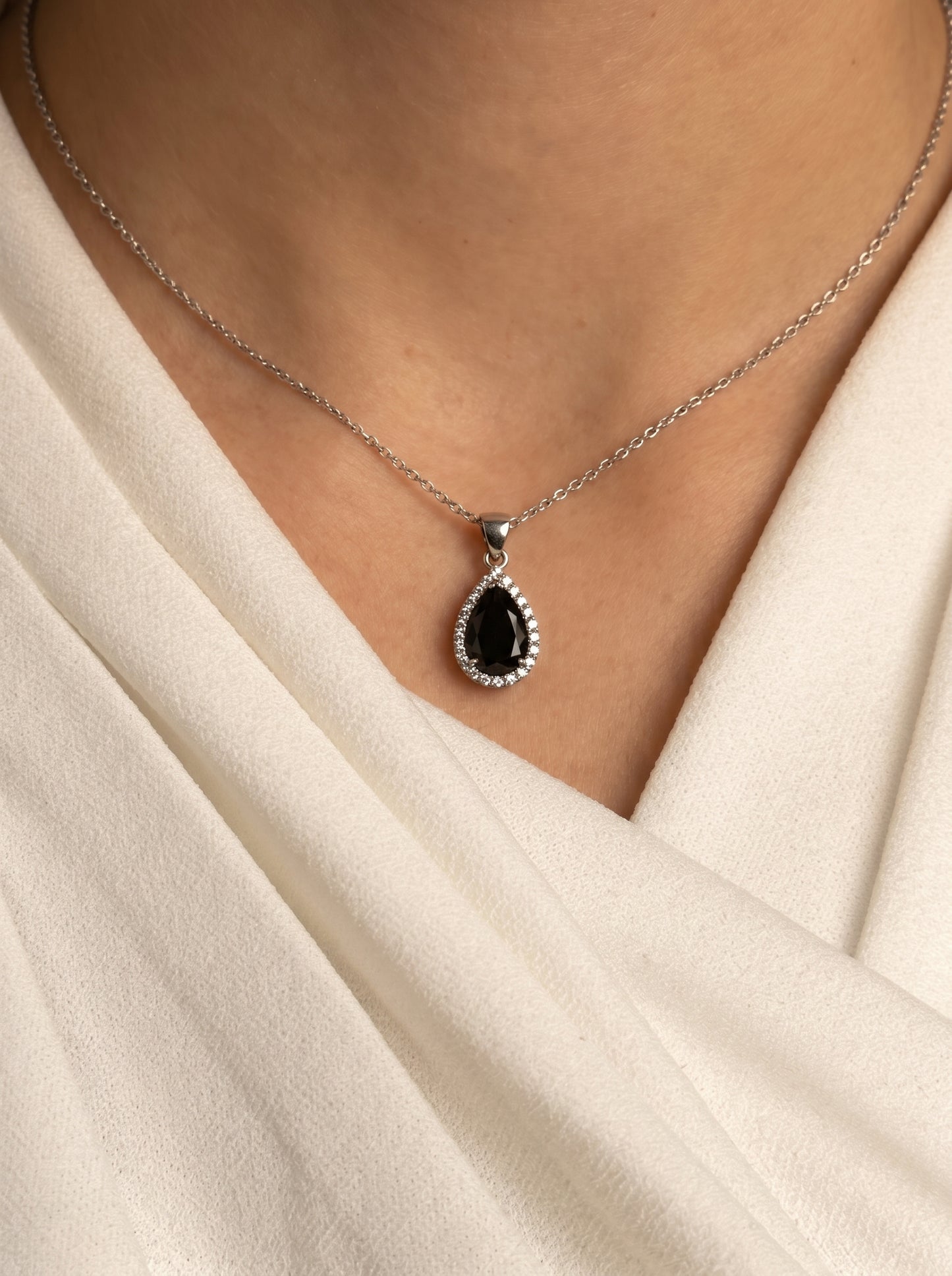 Black Pear Necklace