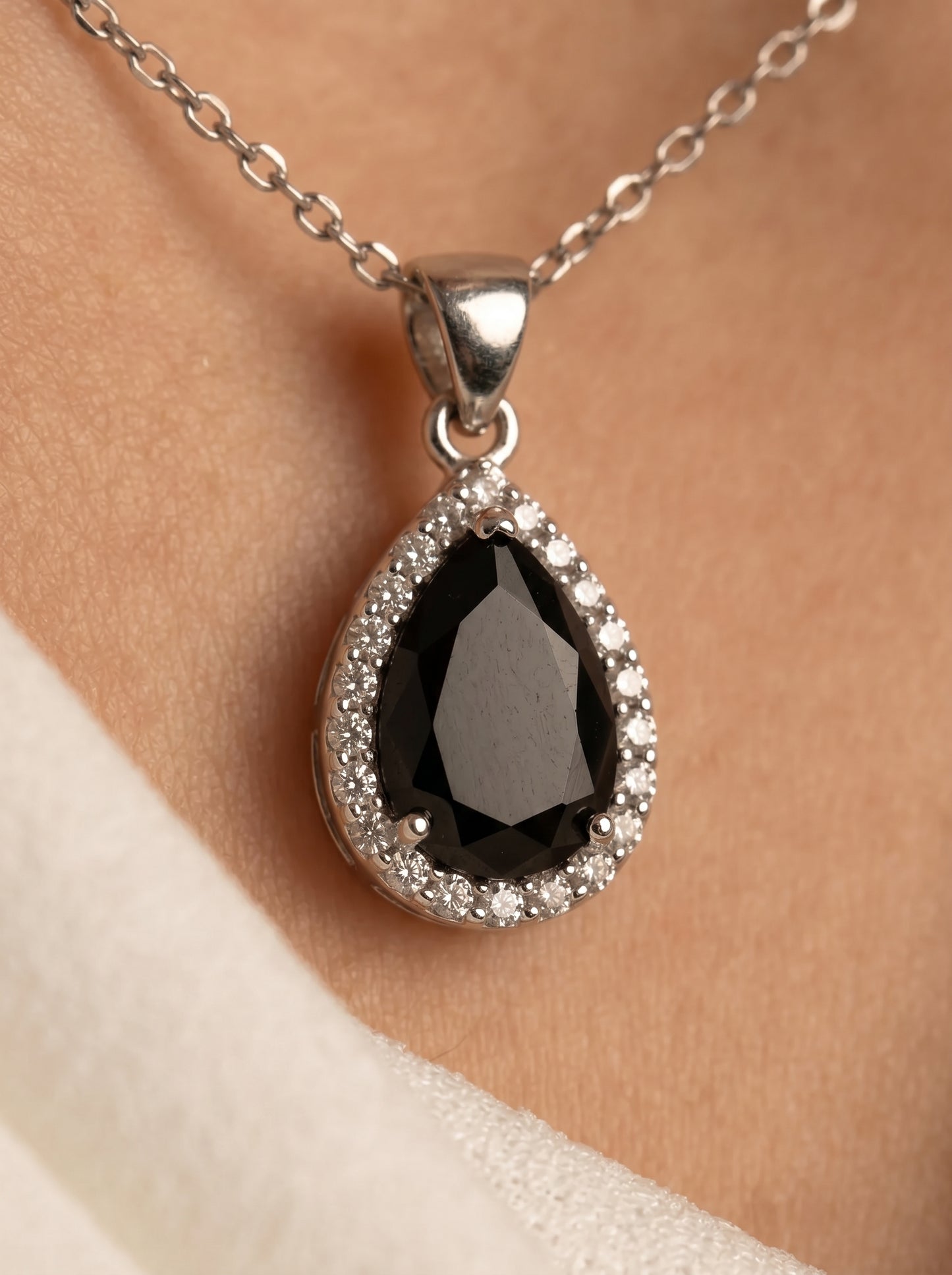 Black Pear Necklace