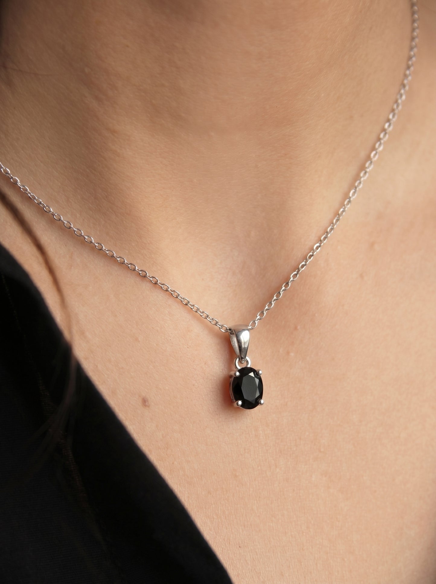 Black Oval Necklace
