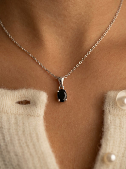 Black Oval Necklace