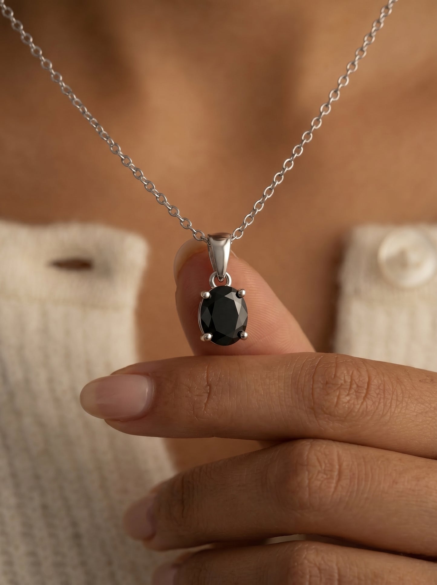Black Oval Necklace