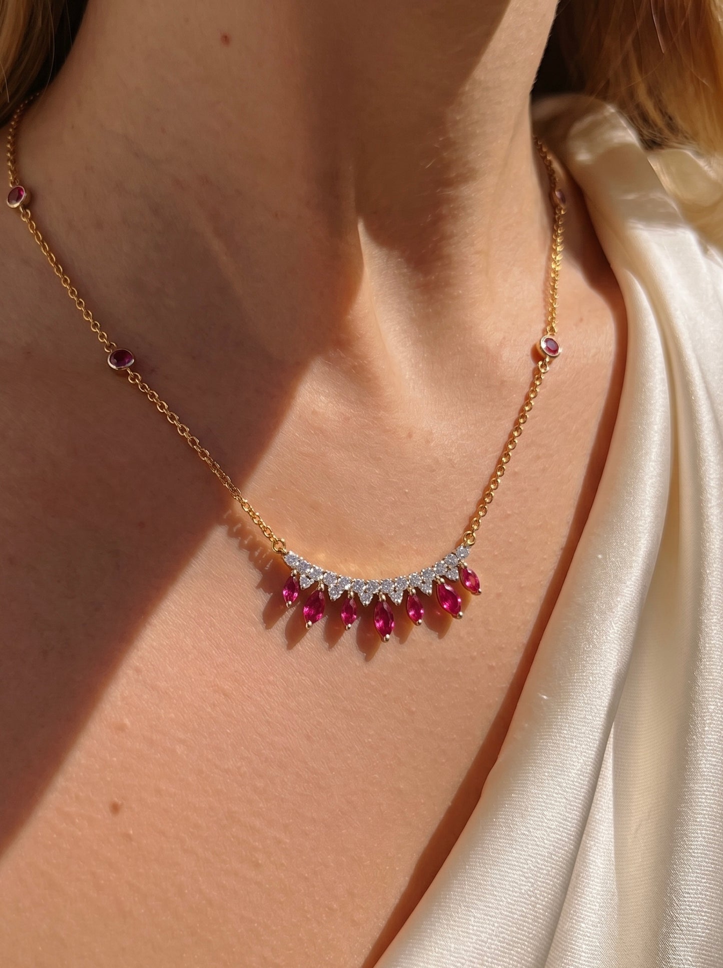 Crown of Rubies Necklace