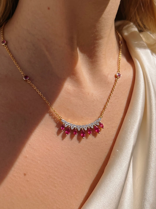 Crown of Rubies Necklace
