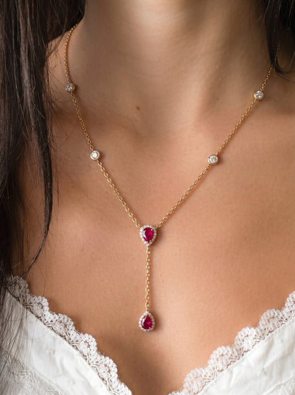 Ruby Royale Lariat Necklace
