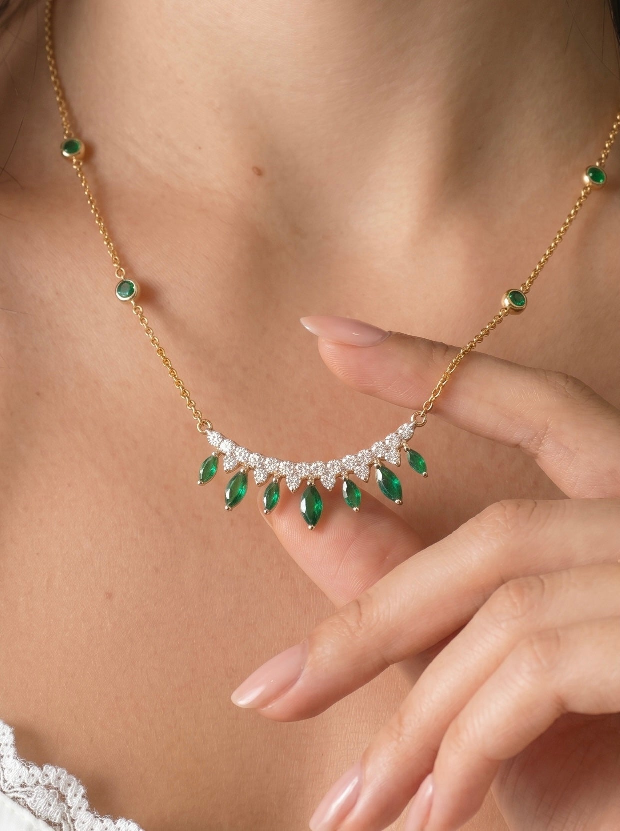 Crown of Emeralds Necklace