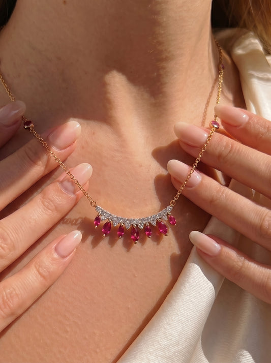 Crown of Rubies Necklace