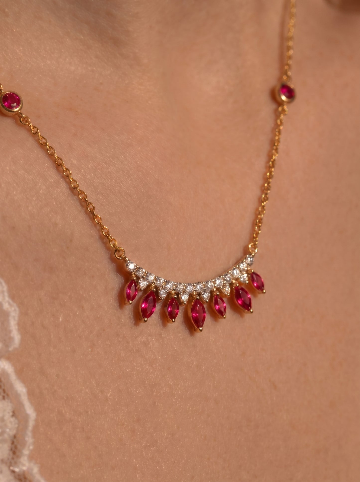 Crown of Rubies Necklace