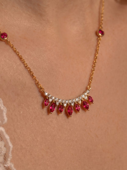 Crown of Rubies Necklace