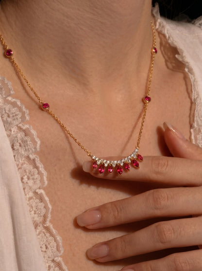 Crown of Rubies Necklace
