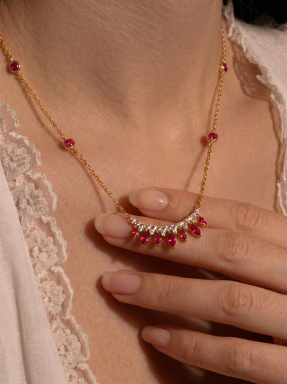 Crown of Rubies Necklace