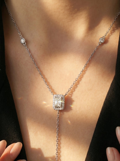 Emerald & Pear Lariat Necklace
