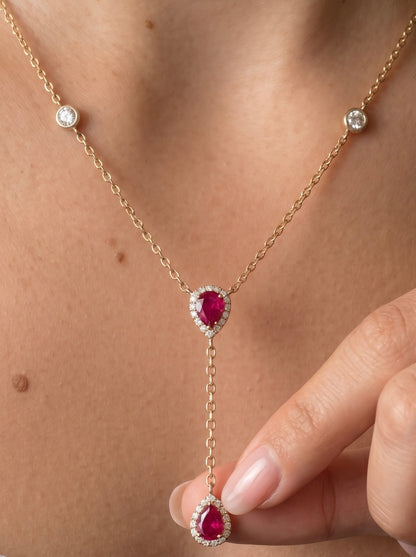 Ruby Royale Lariat Necklace