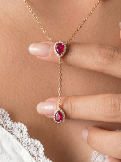 Ruby Royale Lariat Necklace