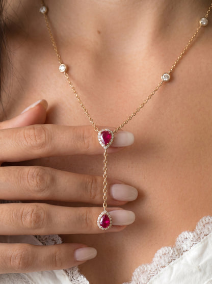 Ruby Royale Lariat Necklace