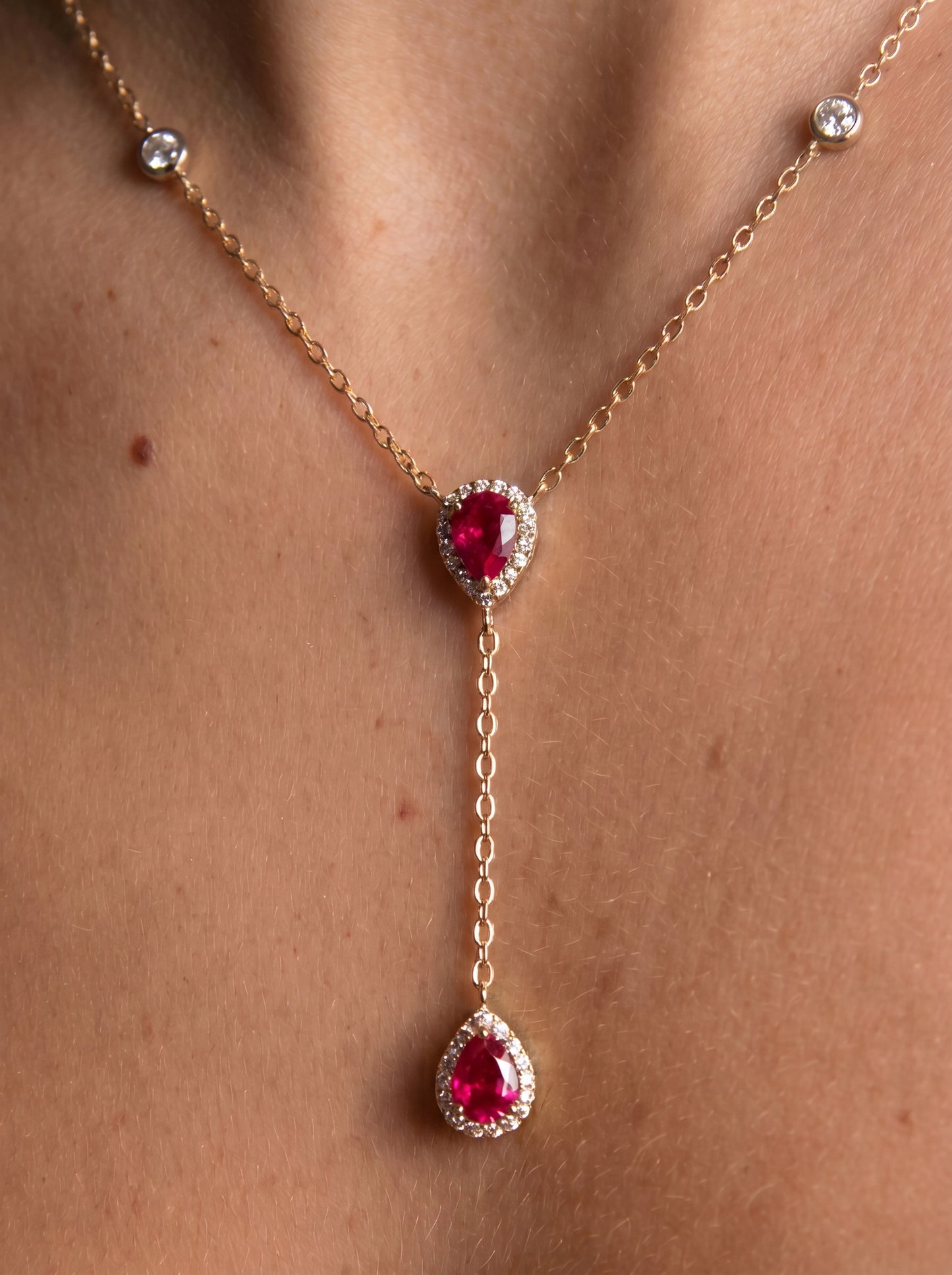 Ruby Royale Lariat Necklace