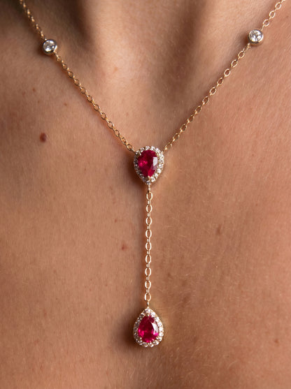 Ruby Royale Lariat Necklace