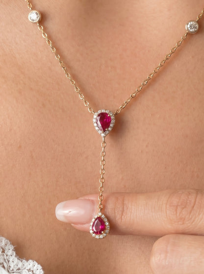 Ruby Royale Lariat Necklace