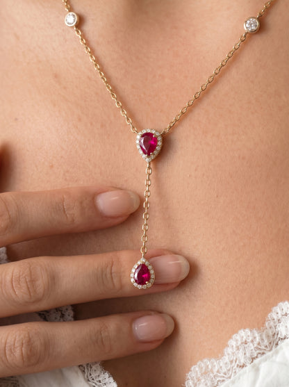 Ruby Royale Lariat Necklace