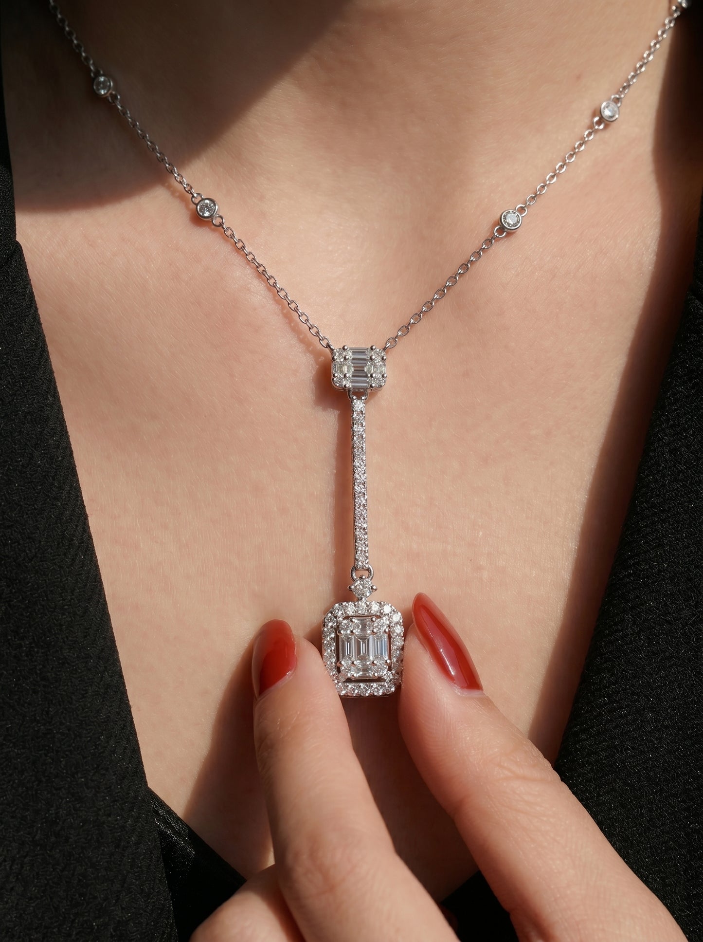 Falling Light Lariat Necklace