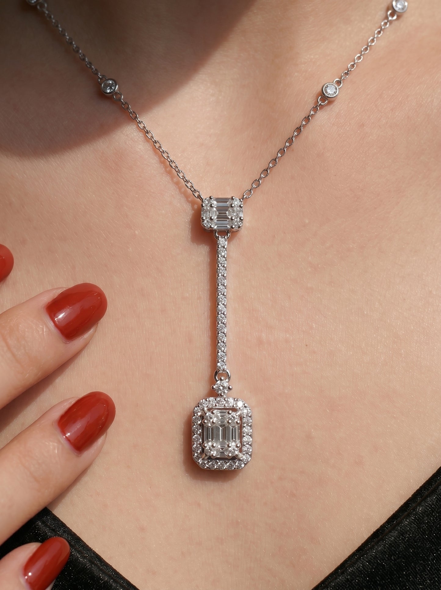Falling Light Lariat Necklace