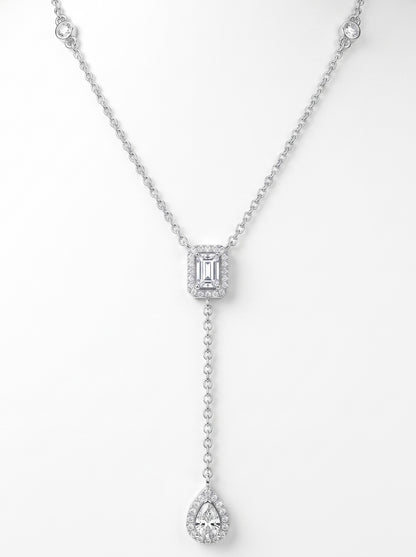 Emerald & Pear Lariat Necklace