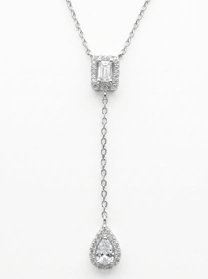 Emerald & Pear Lariat Necklace