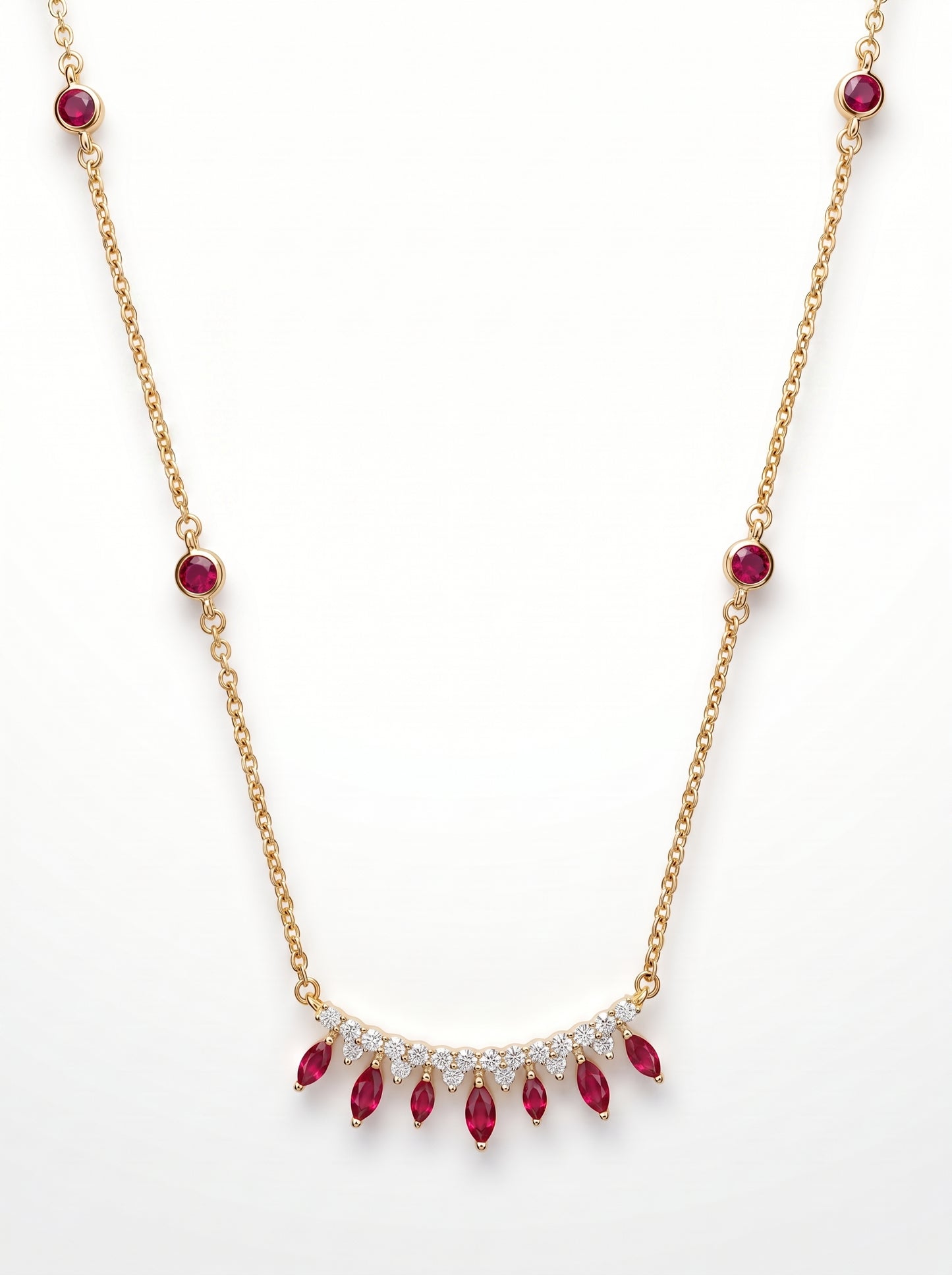 Crown of Rubies Necklace