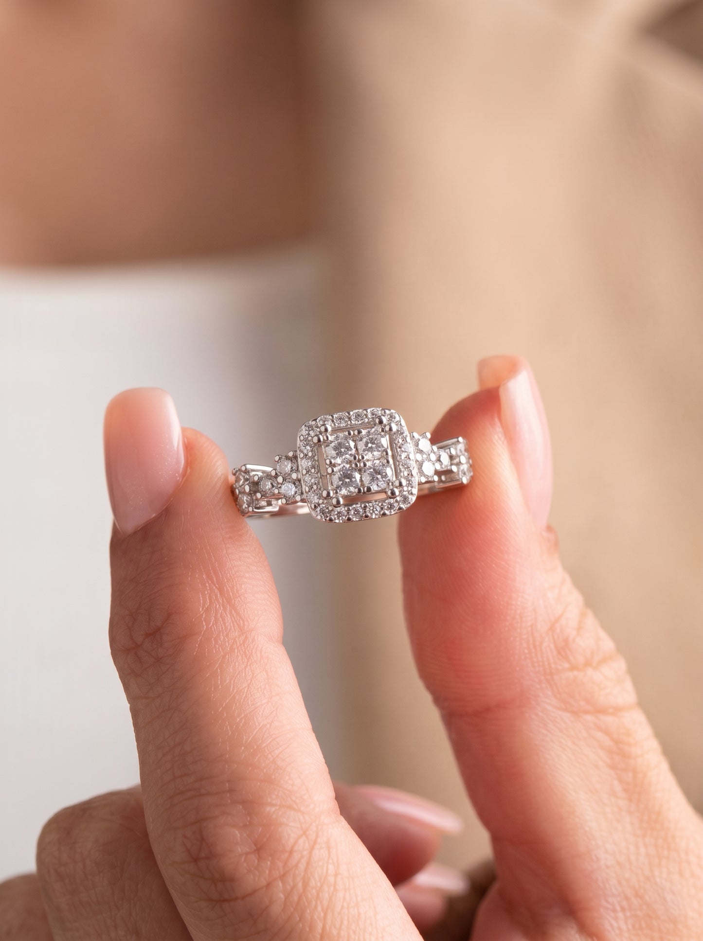 Crystal Halo Rings