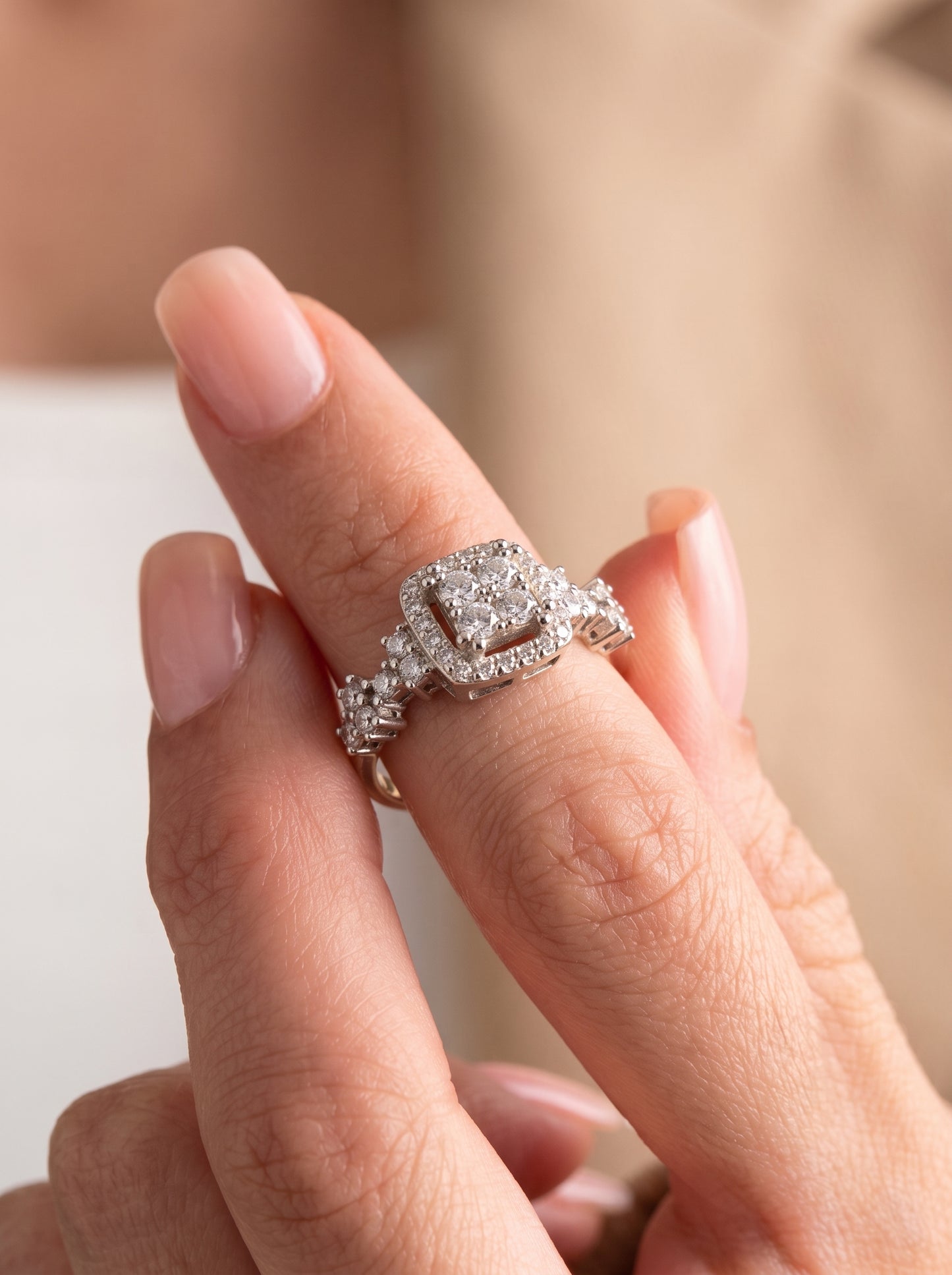 Crystal Halo Rings