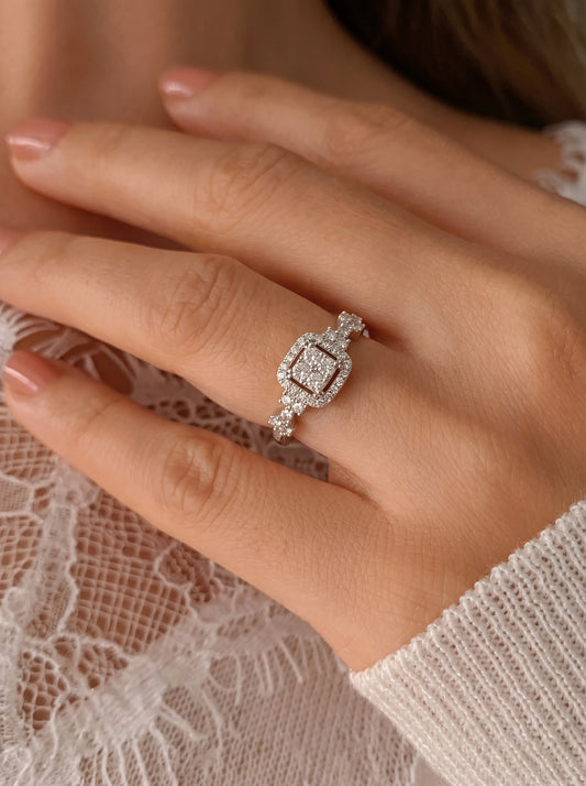 Crystal Halo Rings