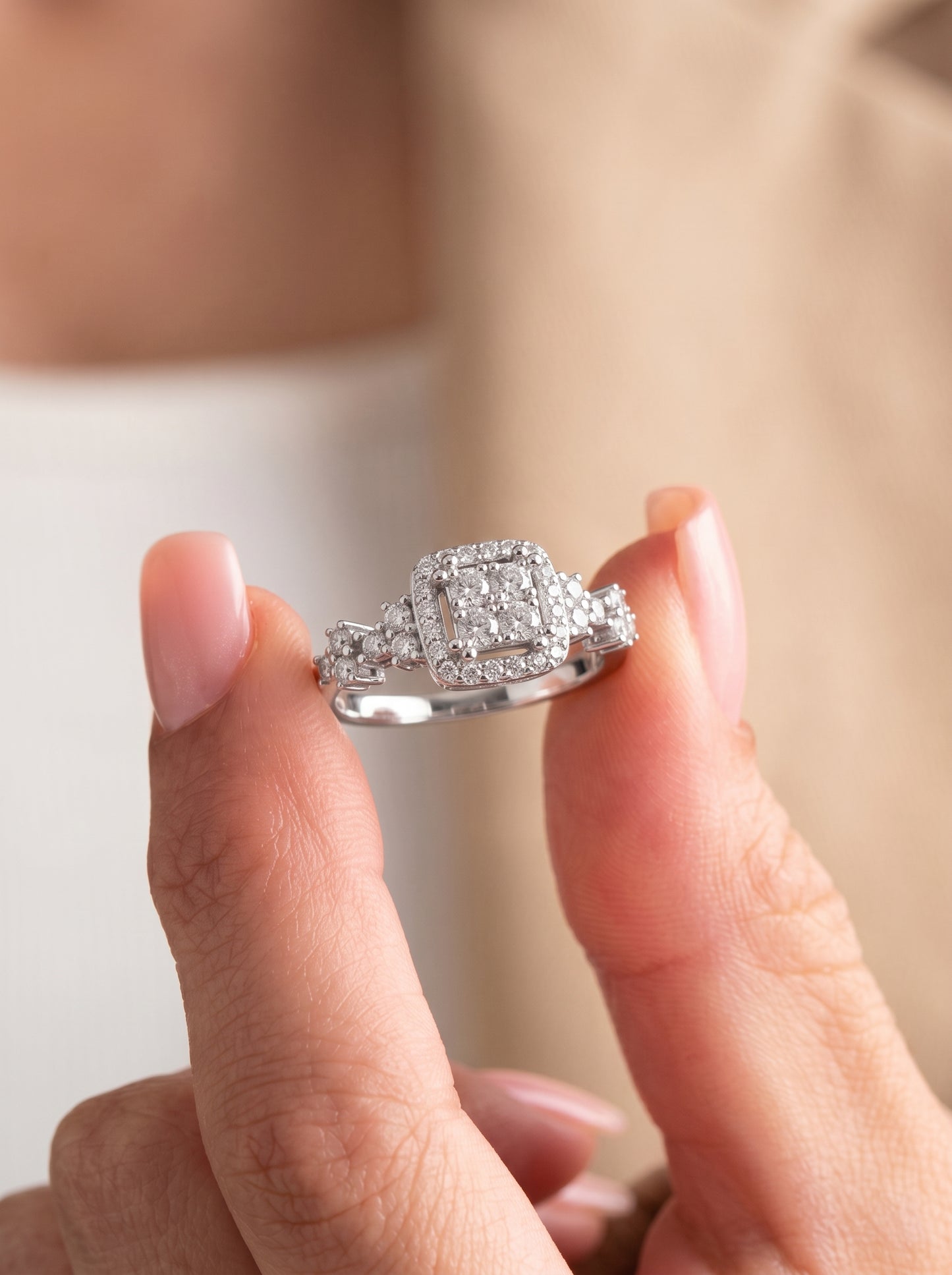 Crystal Halo Rings