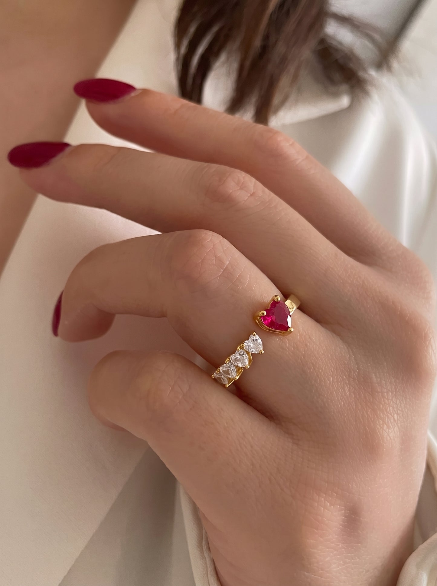 Romantic Ruby & Zircon Ring