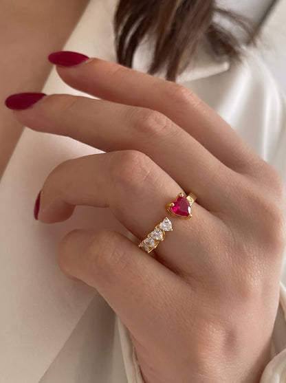 Romantic Ruby & Zircon Ring