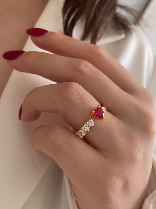 Romantic Ruby & Zircon Ring
